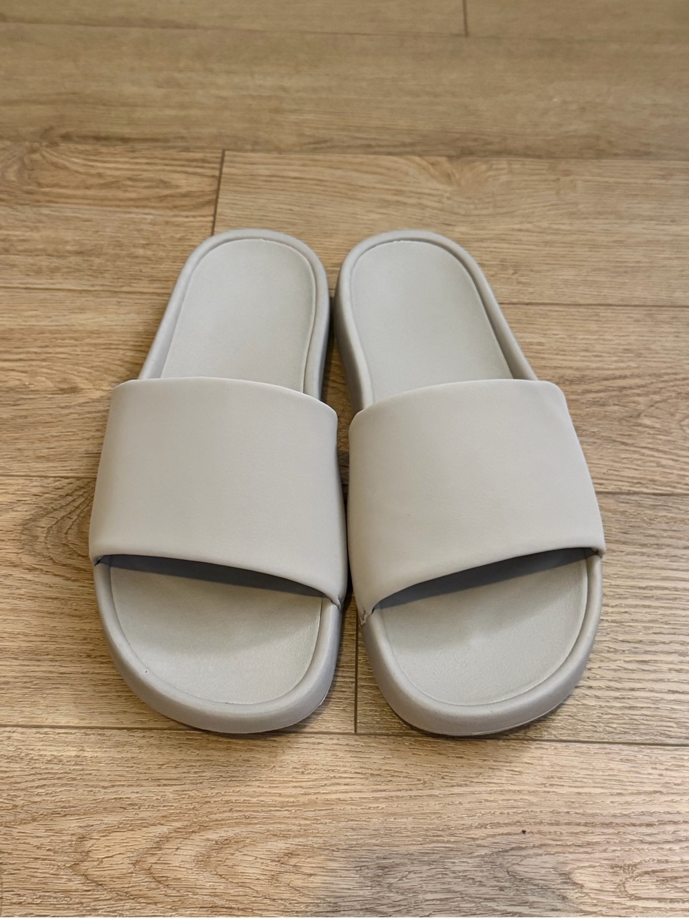 all in motion Women's Neutral Cream Slide Sandals